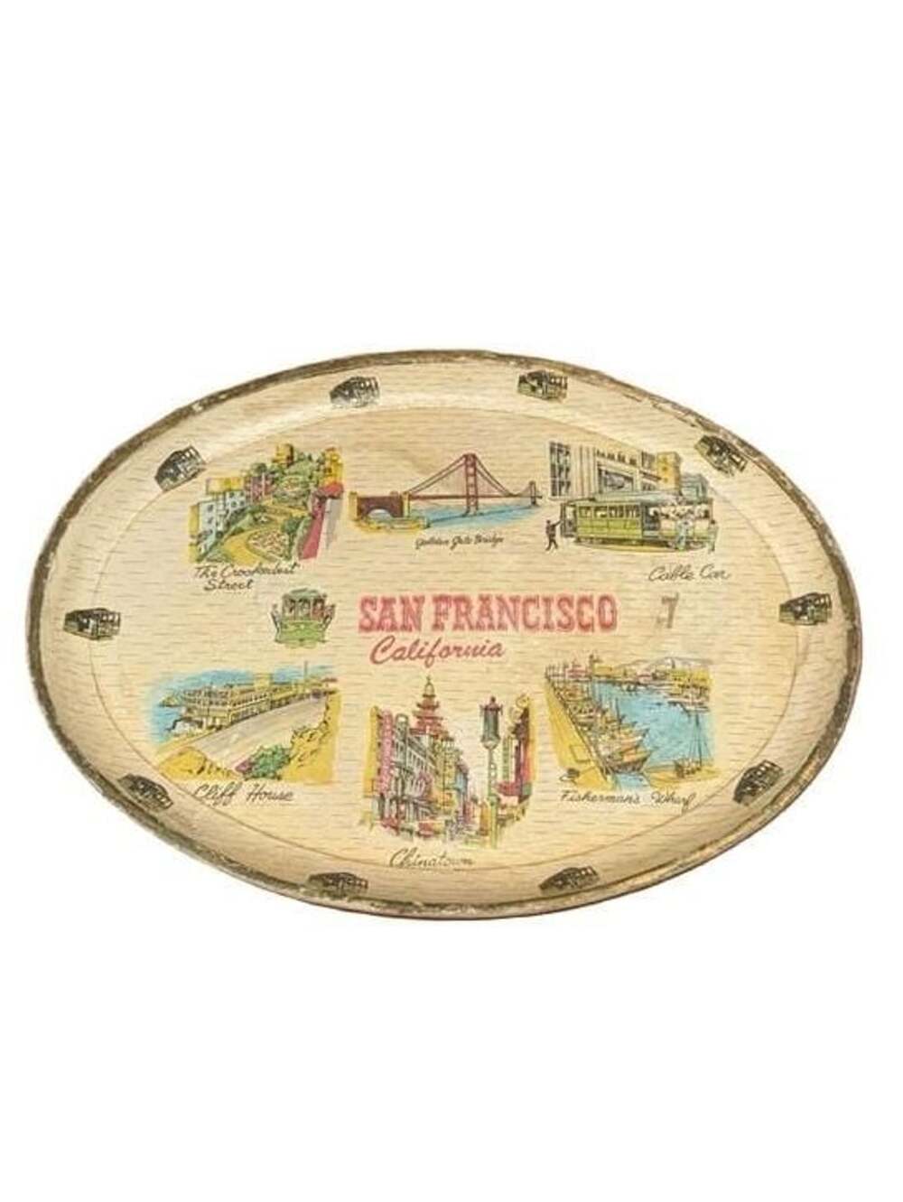 VTG San Francisco Souvenir Serving Tray Alcohol Proof Trays by Japan MCM